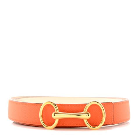 HERMES Epsom Swift 24mm Heritage Belt 85 Orange Nata